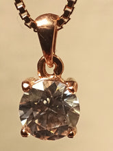 Load image into Gallery viewer, Rose Gold overlay Sterling Silver Swarovski Zirconia Pendant.