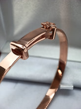 Load image into Gallery viewer, Rose Gold Overlay Silver Childs Bangle.