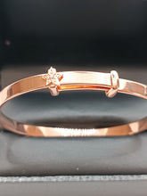 Load image into Gallery viewer, Rose Gold Overlay Silver Childs Bangle.
