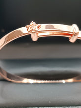 Load image into Gallery viewer, Rose Gold Overlay Silver Childs Bangle.