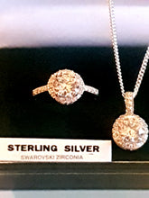 Load image into Gallery viewer, Swarovski Zirconia Silver Ring &amp; Pendant Set
