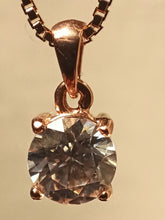 Load image into Gallery viewer, Rose Gold overlay Sterling Silver Swarovski Zirconia Pendant.
