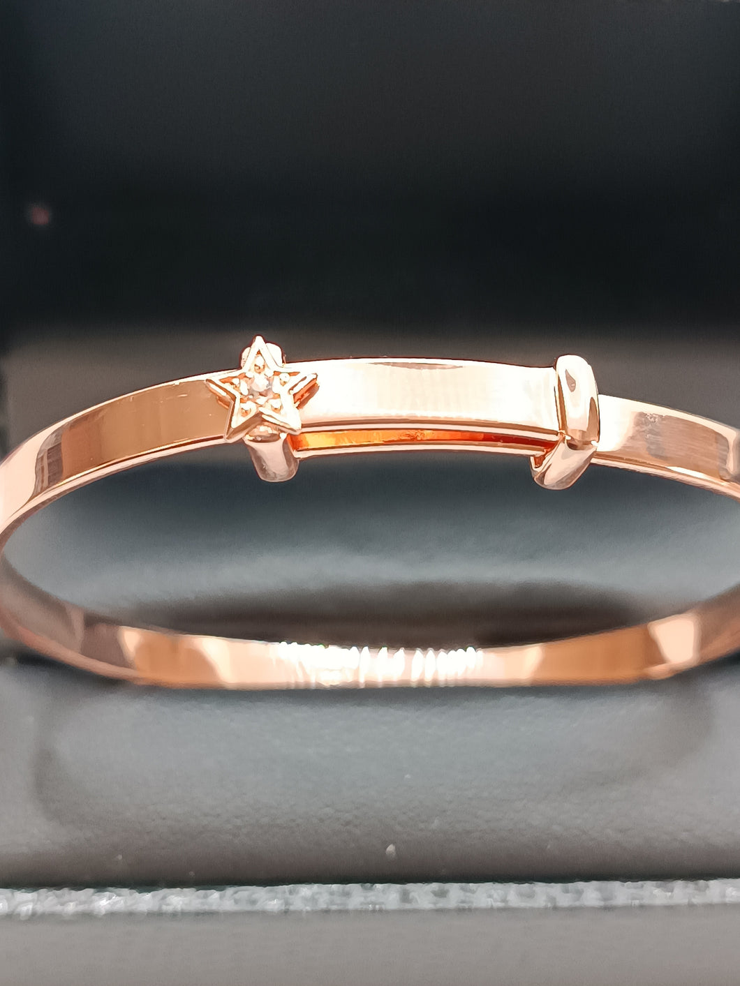 Rose Gold Overlay Silver Childs Bangle.